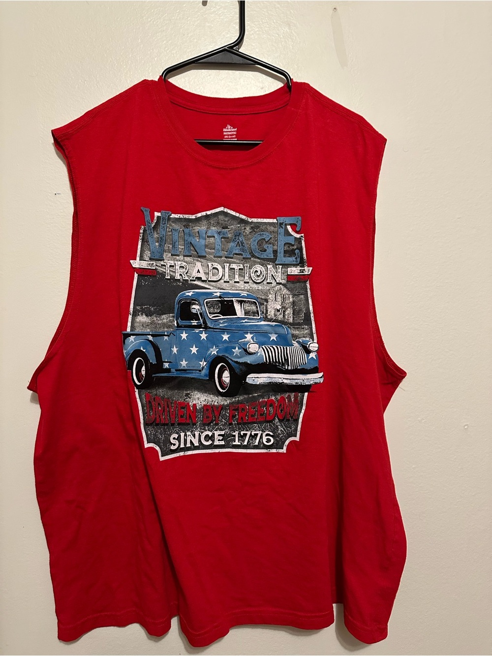 Way To Celebrate Red Truck Graphic Muscle Tank 3XL Patriotic 4th of July Ready